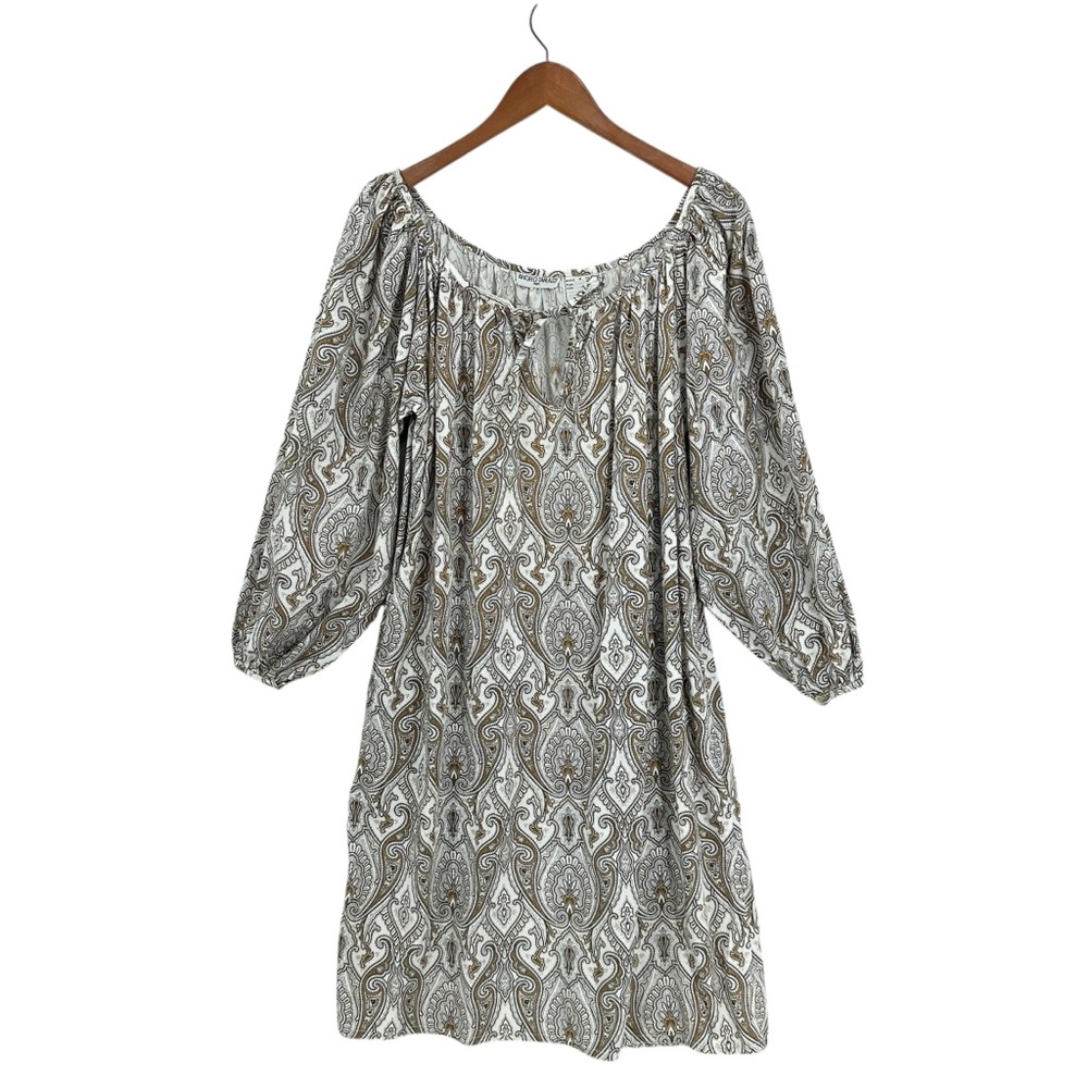 ANGELO TARLAZZI Dress Paisley Long Sleeve with Pockets